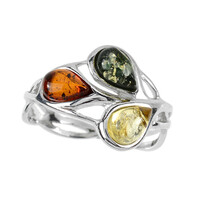 Baltic Amber Silver Ring