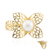 White Freshwater Pearl Silver Ring (TPC)