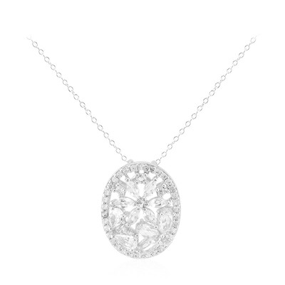 White Topaz Silver Necklace