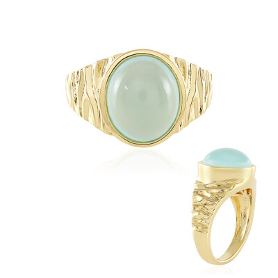 Aqua Chalcedony Silver Ring