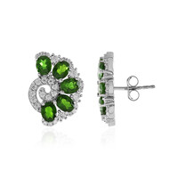 Russian Diopside Silver Earrings