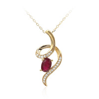 10K AAA Mozambique Ruby Gold Necklace