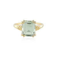 Green Amethyst Silver Ring