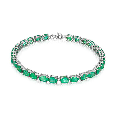 Zambian Emerald Silver Bracelet