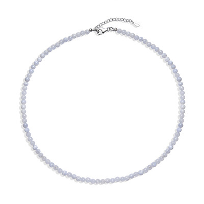 Blue Chalcedony Silver Necklace