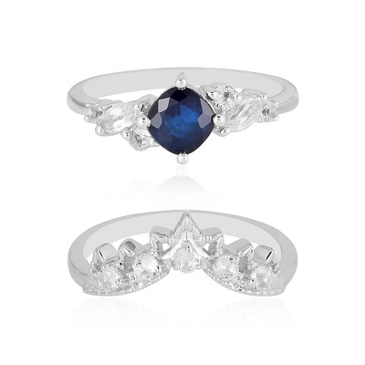 Royal Blue Spinel Silver Ring