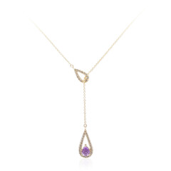 9K Ceylon Purple Sapphire Gold Necklace