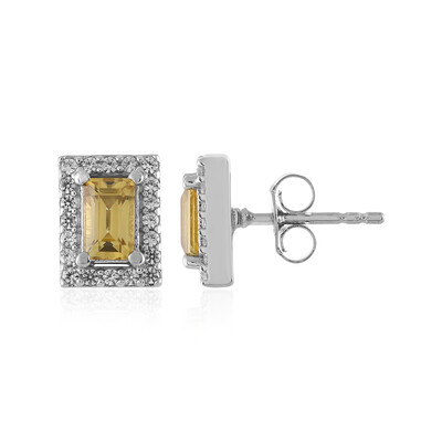 Yellow Zircon Silver Earrings