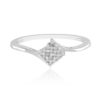 I2 (I) Diamond Silver Ring