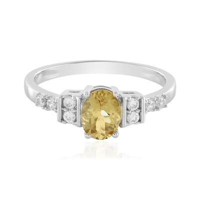 Yellow Beryl Silver Ring