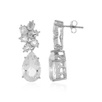 White Quartz Silver Earrings