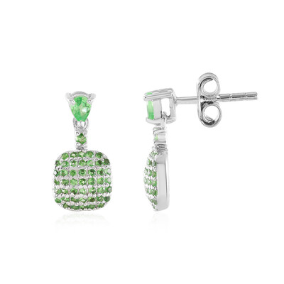 Tsavorite Silver Earrings