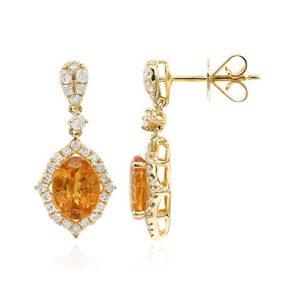 14K Mandarin Garnet Gold Earrings (CIRARI)