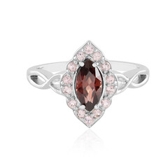 Mahogany Zircon Silver Ring