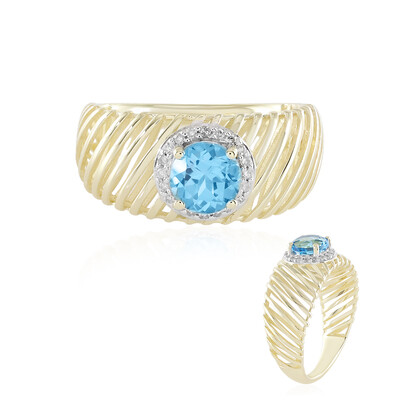 9K Swiss Blue Topaz Gold Ring (Ornaments by de Melo)