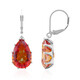 Orange Mystic Quartz Silver Earrings