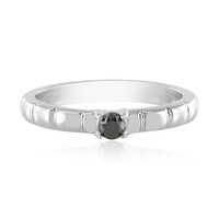 Black Diamond Silver Ring