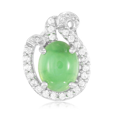 Imperial Chrysoprase Silver Pendant