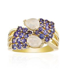 9K Rainbow Moonstone Gold Ring (Adela Gold)