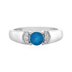 Neon Blue Apatite Silver Ring