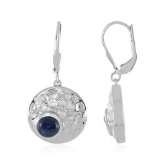 Blue Star Sapphire Silver Earrings