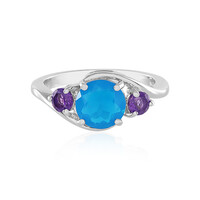 Blue Ethiopian Opal Silver Ring