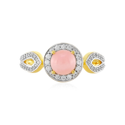 Pink Opal Silver Ring