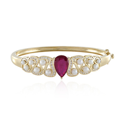 14K Madagascar Ruby Gold Bangle (de Melo)