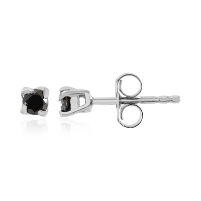 Black Diamond Silver Earrings