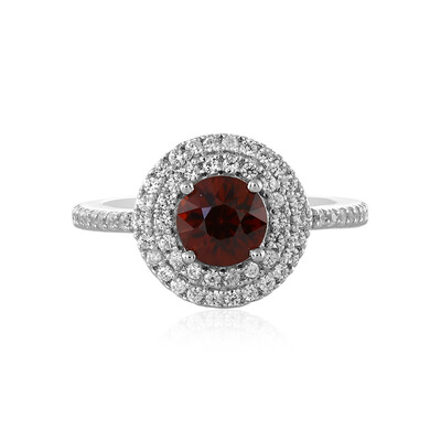 Mahogany Zircon Silver Ring