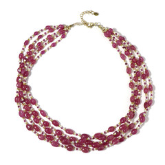 Madagascar Pink Sapphire Silver Necklace (Riya)