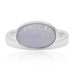 Blue Agate Silver Ring