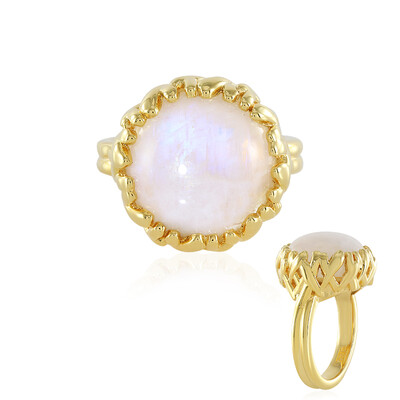 Rainbow Moonstone Silver Ring