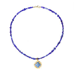 Blue Ethiopian Opal Silver Necklace (Riya)