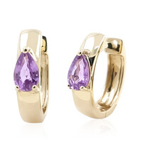 9K Ceylon Purple Sapphire Gold Earrings