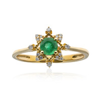 14K AAA Zambian Emerald Gold Ring (CIRARI)