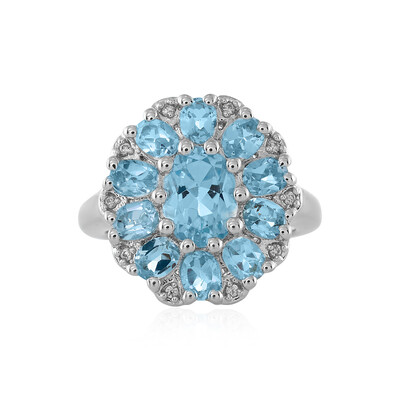 Sky Blue Topaz Silver Ring