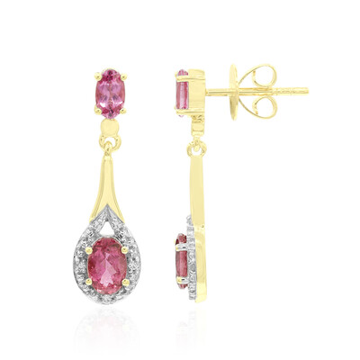 9K Brazilian Pink Tourmaline Gold Earrings (Tenner Diniz)