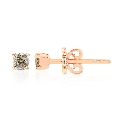 9K SI1 Argyle Rose De France Diamond Gold Earrings (Annette)