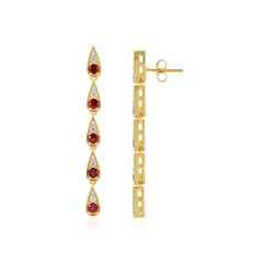 Noble Red Spinel Silver Earrings