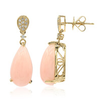 14K Pink Opal Gold Earrings (CIRARI)