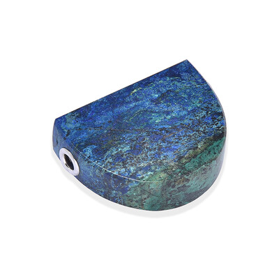 Azurite Malachite Silver Pendant (MONOSONO COLLECTION)