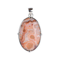 Lace Agate Silver Pendant