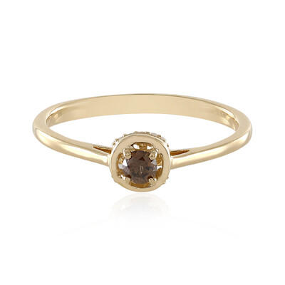 9K I2 Champagne Diamond Gold Ring