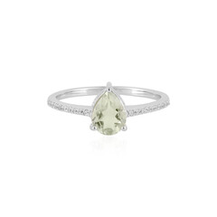 Green Amethyst Silver Ring