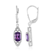 Zambian Amethyst Silver Earrings