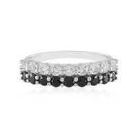 Black Spinel Silver Ring