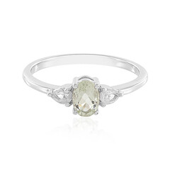 Green Amethyst Silver Ring