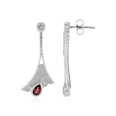 Mozambique Garnet Silver Earrings (MONOSONO COLLECTION)