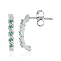 Zambian Emerald Silver Earrings